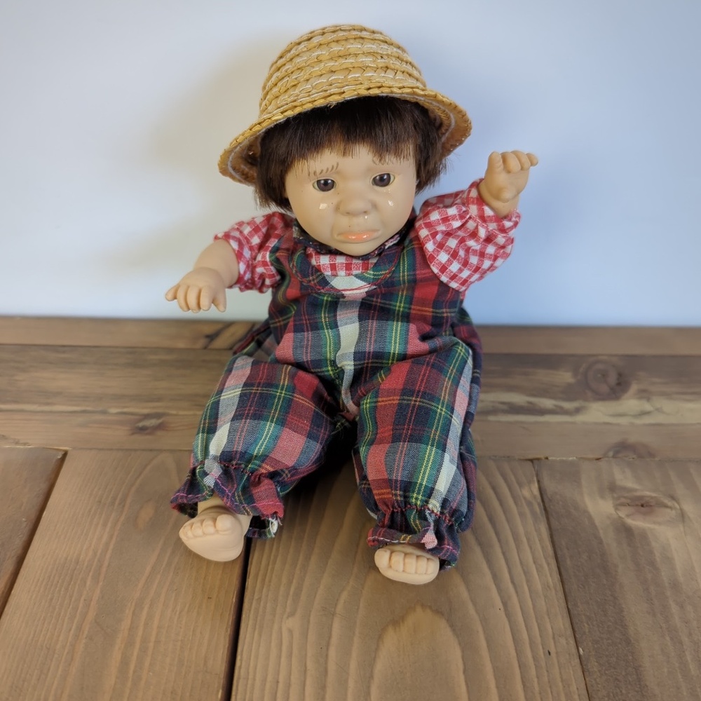 Vintage 1998 My Pals Bean Bag Doll Farmer’s Hat Overalls